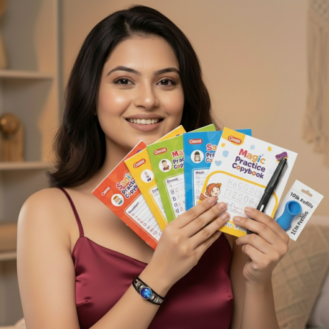 Sank Magic Practice Copybook (4 BOOKS,1 PEN,1 GRIP,10 REFILL)